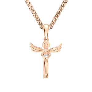 Золотой крест-подвеска с бриллиантами природными