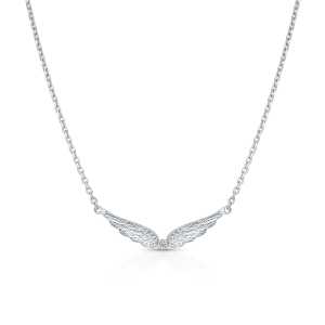 Серебряное шейное украшение с бриллиантом природным