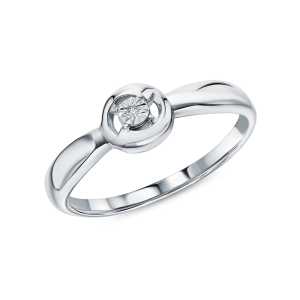 Серебряное кольцо с бриллиантом