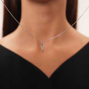 Золотой крестик с бриллиантом природным