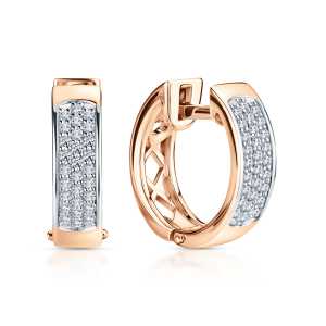 Золотые серьги с бриллиантами природными