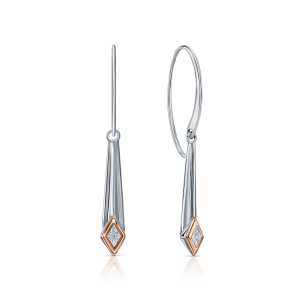 Серебряные серьги с бриллиантами природными