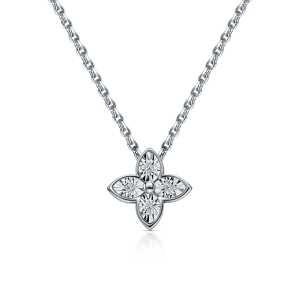 Серебряное шейное украшение с бриллиантами природными