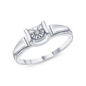 Серебряное кольцо с бриллиантами природными