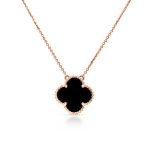 Золотое шейное украшение с ониксом природным