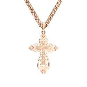 Золотой крестик с бриллиантами природными