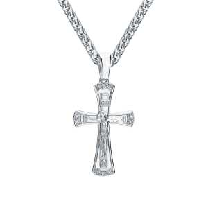 Золотой крест-подвеска с бриллиантами природными