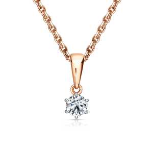 Золотая подвеска с бриллиантами выращенными