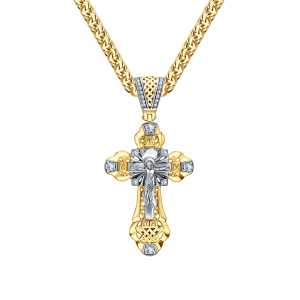 Золотой крестик с бриллиантами природными