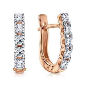 Серьги из золота с бриллиантами выращенными